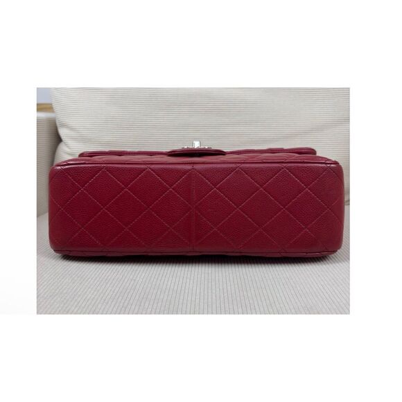 Chanel Caviar Jumbo Double Flap Bag Leather Red - Picture 14 of 16